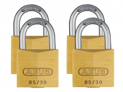 ABUS Mechanical 65/30mm Brass Padlock Quad Pack