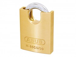 ABUS Mechanical 65CS/50mm Brass Padlock Closed Shackle Carded