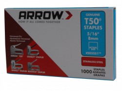 Arrow T50 Staples Stainless Steel 505SS 8mm (5/16in) (Box 1000)