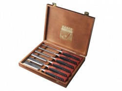 Bahco 424P-S6 Bevel Edge Chisel Set in Wooden Box, 6 Piece