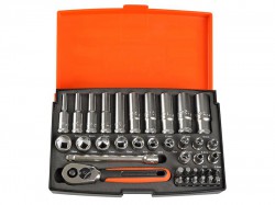 Bahco SL25L 1/4in Deep Drive Socket Set, 37 Piece