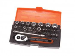 Bahco SL25 1/4in Drive Socket Set, 25 Piece