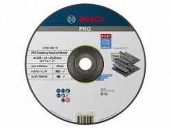 Bosch Powertool Accessories PRO Stainless Steel & Metal Bonded Cutting Disc, Depressed Centre 230 x 22.23mm