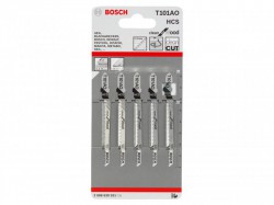 Bosch Powertool Accessories T 101 AO Clean for Wood Jigsaw Blade 83mm Pack of 5