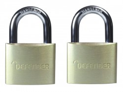 DEFENDER Aluminium Padlock Twin Pack 40mm