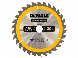 DEWALT Portable Construction Circular Saw Blade 160 x 20mm x 30T