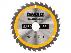 DEWALT Portable Construction Circular Saw Blade 184 x 30mm x 30T