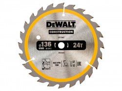 DEWALT Cordless Construction Trim Saw Blade 136 x 10mm x 24T