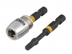 DEWALT Impact Torsion Bits TX25 x  50mm (x2) and Magnetic Screwlock Sleeve