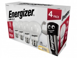 Energizer LED BC (B22) Opal GLS Non-Dimmable Bulb, Warm White 806 lm 8.2W (Pack 4)