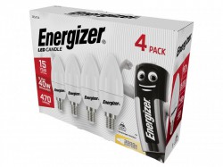 Energizer LED SES (E14) Opal Candle Non-Dimmable Bulb, Warm White 470 lm 5.2W (Pack 4)