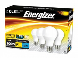 Energizer LED ES (E27) Opal GLS Non-Dimmable Bulb, Warm White 1521 lm 13.2W (Pack 4)