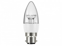 Energizer LED BC (B22) Clear Candle Dimmable Bulb, Warm White 470 lm 5.9W