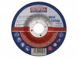 Faithfull Depressed Centre Metal Cutting Disc 115 x 3.2 x 22.23mm