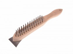 Faithfull 580/4S Lightweight Scratch Brush with Scraper - 4 Row