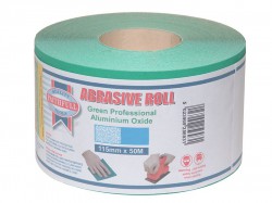 Faithfull Aluminium Oxide Sanding Paper Roll Green 115mm x 50m 120G