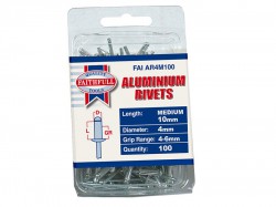 Faithfull Aluminium Rivets 4 x 10mm Medium Pre-Pack of 100