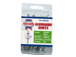 Faithfull Aluminium Rivets 4.8 x 8mm Short Pre-Pack of 50