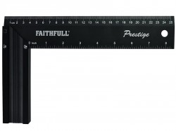 Faithfull Prestige Try Square Black Aluminium 250mm (10in)