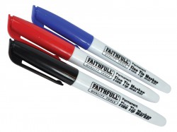 Faithfull Fibre Tip Marker Pen Mixed (Pack 3)