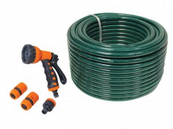 Faithfull PVC Garden Hose 50m with Fittings & Spray Gun