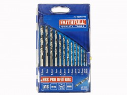 Faithfull Professional HSS Jobber Drill Bit Set, 13 Piece (1.5 - 6.5mm)