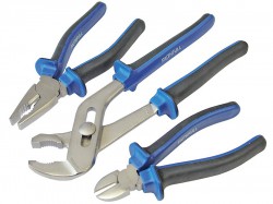 Faithfull Chrome Vanadium Soft-Grip Pliers Set of 3