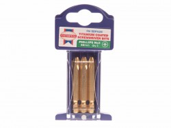 Faithfull Phillips 3 Titanium Coated Screwdriver Bits x 50mm Pack of 3