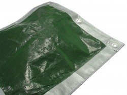 Faithfull Heavy-Duty Tarpaulin Green/Silver 5.4 x 5.4m (18 x 18ft) 140gsm