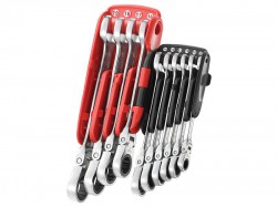 Facom 467BF.JP10PB Ratchet Combination Flexi Wrench Set, 10 Piece