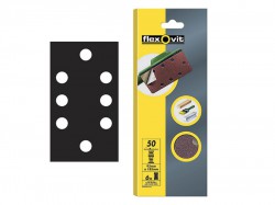 Flexovit 1/3 Sanding Sheets Quick-Release Medium 80 Grit (Pack 6)