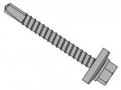 ForgeFix TechFast Roofing Sheet to Steel Hex Screw & Washer No.3 Tip 5.5 x 100mm Box 100