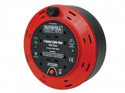 Faithfull Power Plus Cable Reel 240V 10A 4-Socket 10m