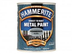 Hammerite Direct to Rust Hammered Finish Metal Paint Silver 750ml