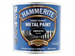 Hammerite Direct to Rust Smooth Finish Metal Paint Black 250ml