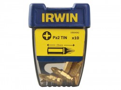 IRWIN Screwdriver Bits Pozidriv PZ2 25mm Titanium (Pack 10)