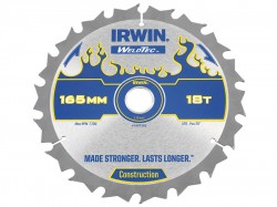 IRWIN Weldtec Cordless Circular Saw Blades 165 x 20mm x 18T ATB