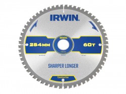 IRWIN Construction Mitre Circular Saw Blade 254 x 30mm x 60T ATB/Neg