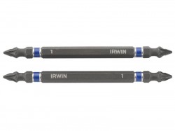 IRWIN Impact Double-Ended Screwdriver Bits Pozi PZ1 100mm (Pack 2)