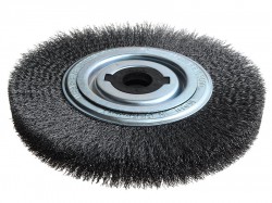 Lessmann Wheel Brush D250mm x W30-35 x 100 Bore Steel Wire 0.30 + Adaptors Set 4 +1