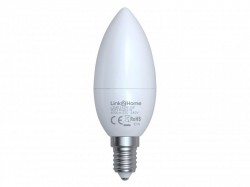 Link2Home Wi-Fi LED SES (E14) Opal Candle Dimmable Bulb, White + RGB 400 lm 5W