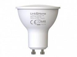 Link2Home Wi-Fi LED GU10 Dimmable Bulb, White + RGB 345 lm 5W