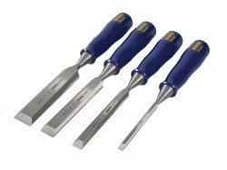 IRWIN Marples M444 Bevel Edge Chisel Blue Chip Handle Set, 4 Piece