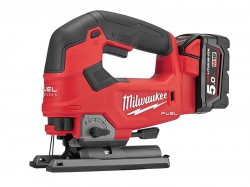 Milwaukee Power Tools M18 FJS-502X FUEL Top Handle Jigsaw 18V 2 x 5.0Ah Li-ion