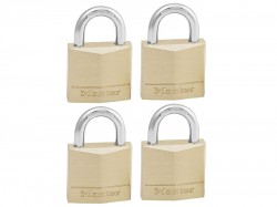 Master Lock Solid Brass 30mm Padlock 4-Pin - Keyed Alike x 4