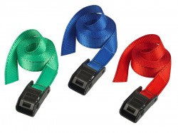 Master Lock Lashing Strap with Metal Buckle, Coloured 2.5m 150kg (Pack 2)