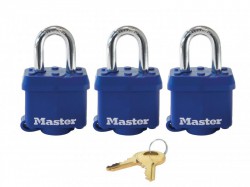 Master Lock Weather Tough 40mm Padlocks - Keyed Alike x 3