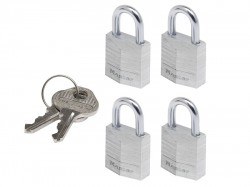 Master Lock Aluminium 20mm Padlock 3-Pin - Keyed Alike x 4