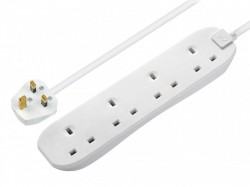 Masterplug Extension Lead 240V 4-Gang 13A White 5m