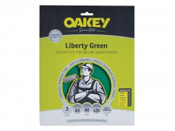 Oakey Liberty Green Aluminium Oxide Sheets 230 x 280mm Assorted (3)